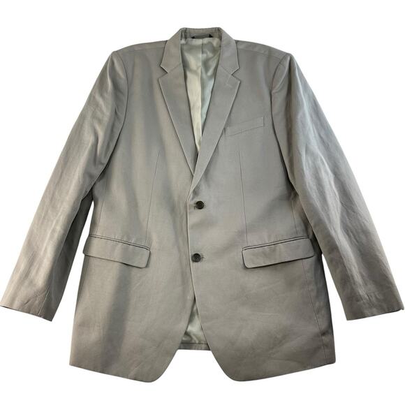 Banana Republic 46L Suit Jacket Blazer Cotton Linen Beige Tailored Slim 2 Button - Picture 1 of 16